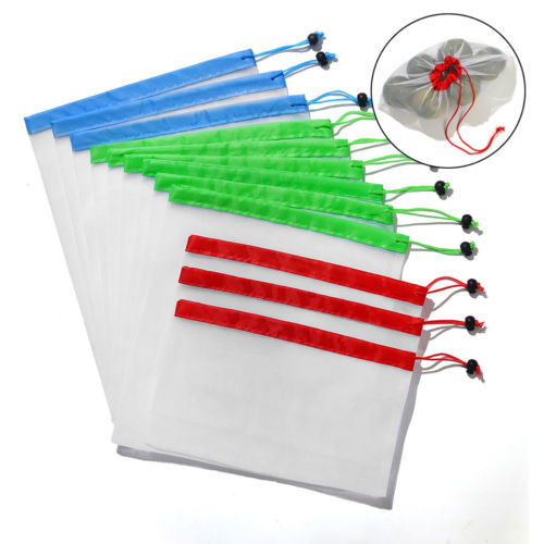 12pcs Reusable Mesh Produce Bags Washable Eco Friendly Bags for Grocery Shopping Storage Toys Fruit Vegetable Storage Bag