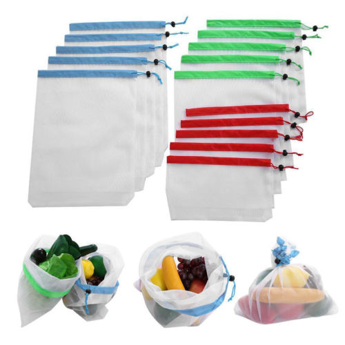 12pcs Reusable Mesh Produce Bags Washable Eco Friendly Bags for Grocery Shopping Storage Toys Fruit Vegetable Storage Bag