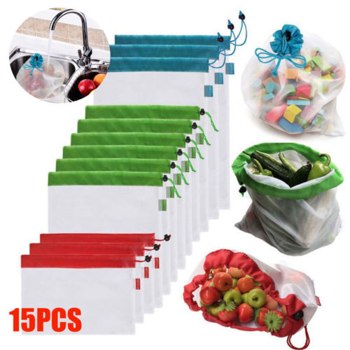 12pcs Reusable Mesh Produce Bags Washable Eco Friendly Bags for Grocery Shopping Storage Toys Fruit Vegetable Storage Bag